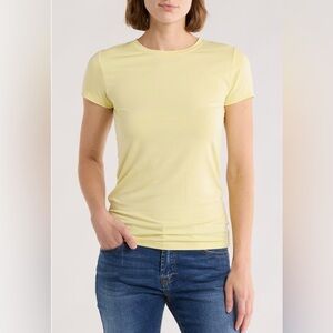 L'AGENCE Soft Yellow Tee Shirt NWOT Size S